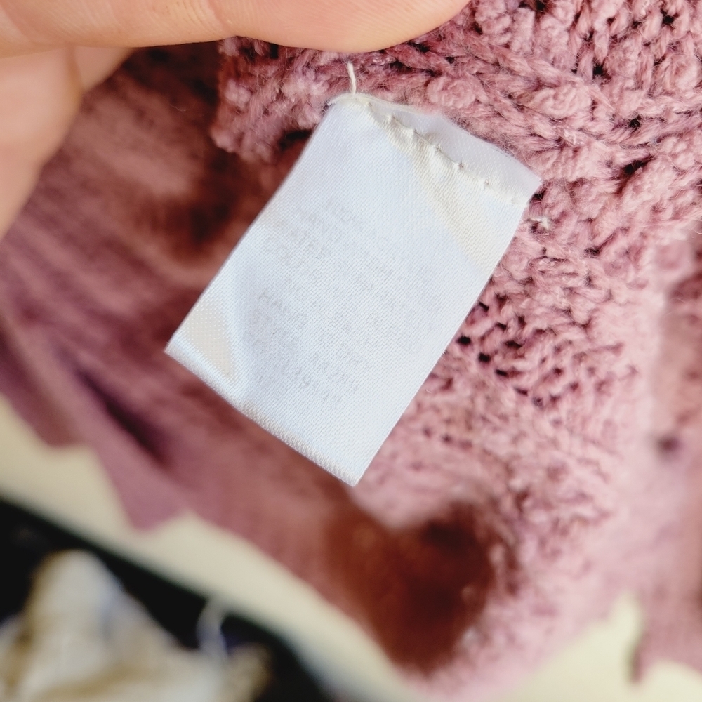Umgee Mauve Pink Knit Oversized Sweater Side Split Small - Picture 5 of 14